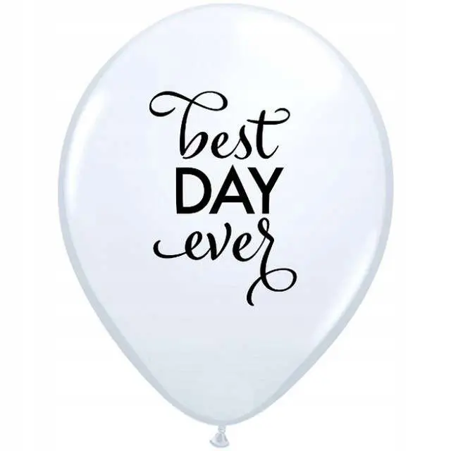 Balony białe BEST DAY EVER najlepszy dzień 25 szt - Papiernicze i szkolne