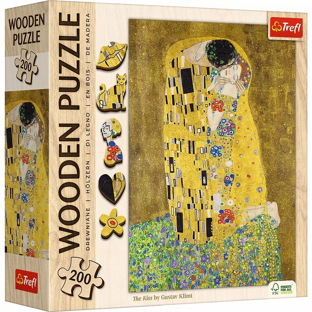 Puzzle 200 Puzzle Drewniane Pocałunek Gustav Klimt 20247 - Puzzle