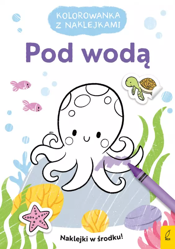Kolorowanka z naklejkami. Pod wodą - Książki