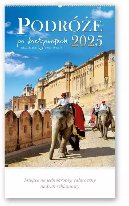 Kalendarz 2025 Reklamowy Podróże po kontynentach - Książki