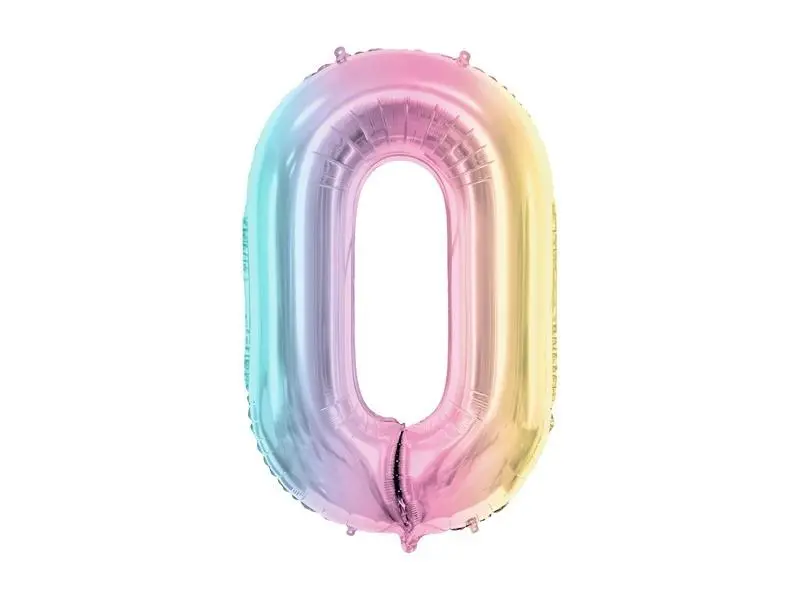 Balon foliowy 0 pastelowy tęczowy 86cm - Papiernicze i szkolne