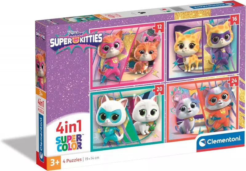 Puzzle 4w1 Super Kolor SuperKitties - Puzzle