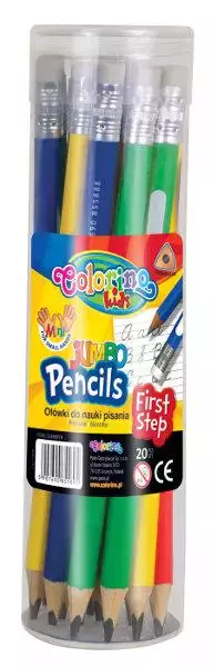Ołówek trójkątny z gumką Jumbo do nauki pisania p20 tuba Colorino Kids 55888    cena za 1 sztukę - Papiernicze i szkolne