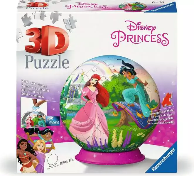 Puzzle 3D 72 elementy. Kula. Księżniczki Disneya - Puzzle