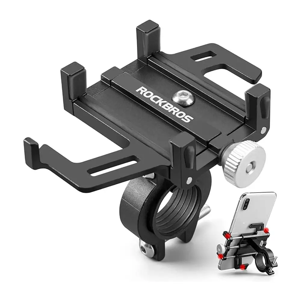 Uchwyt rowerowy Rockbros 699-BK ze stopu aluminium do telefonu - czarny - Elektronika i akcesoria