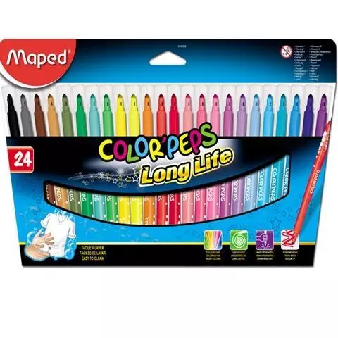 Flamastry Colorpeps trójkątne, 24 kolory - Papiernicze i szkolne