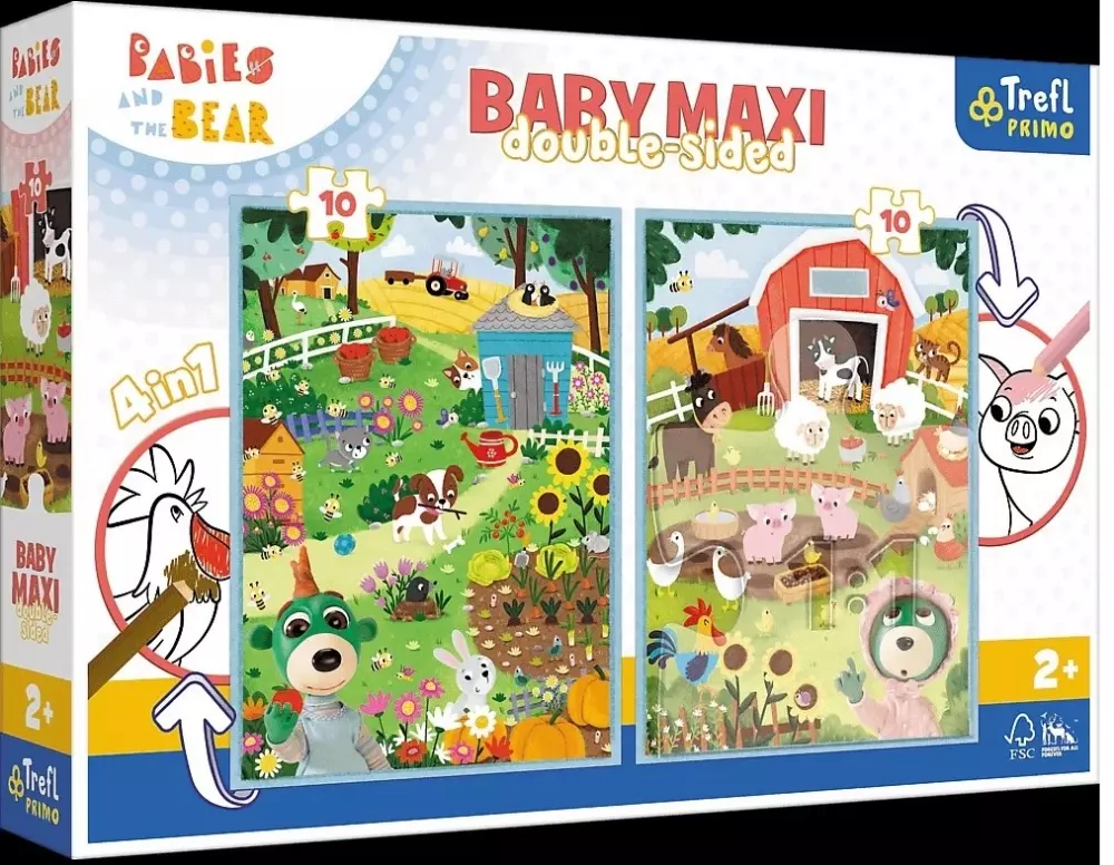 Puzzle Baby Maxi 2x10el Trefl Poznaj Bobaski pudełko - Puzzle