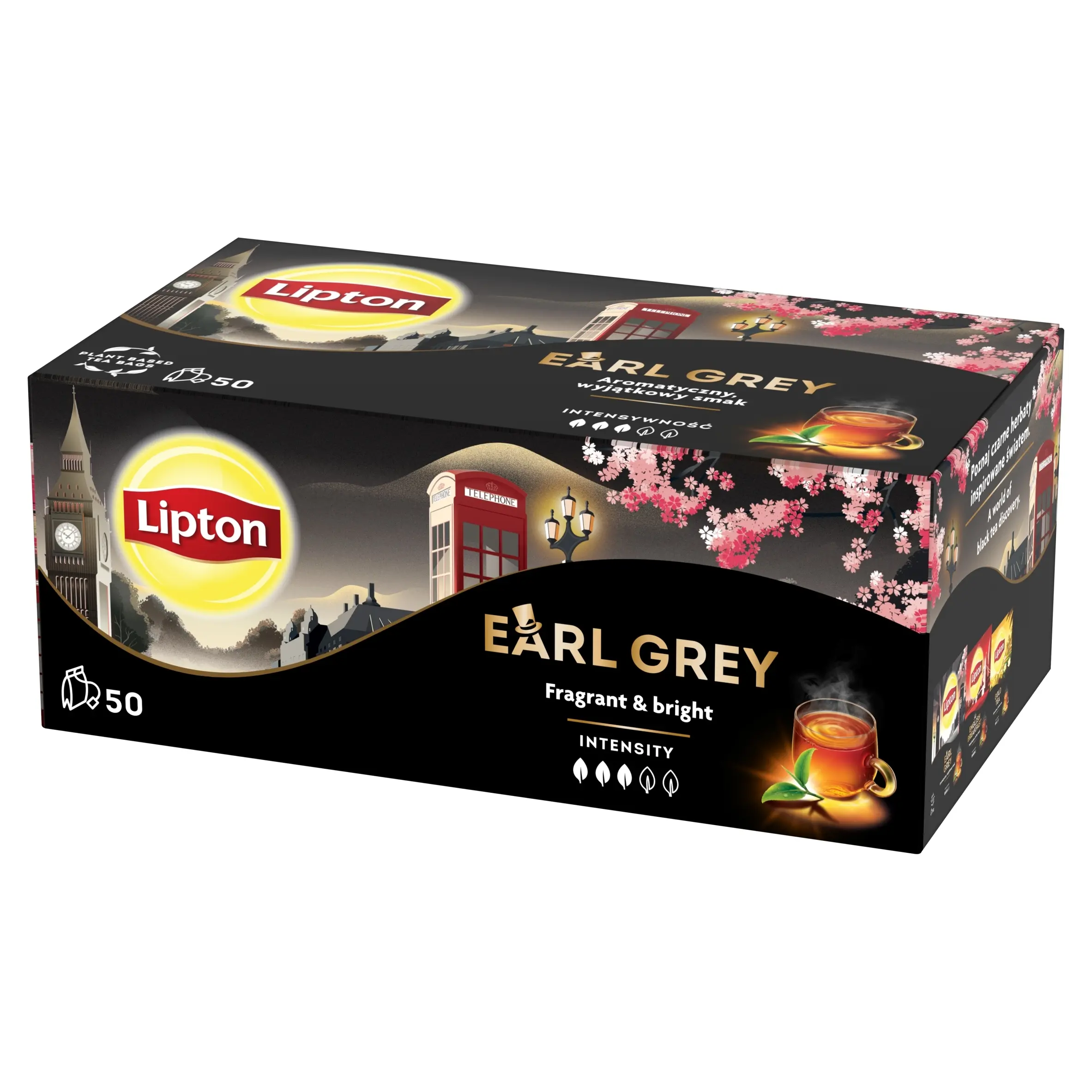 Herbata czarna Lipton Earl Grey, 75 g (50 torebek) - Papiernicze i szkolne