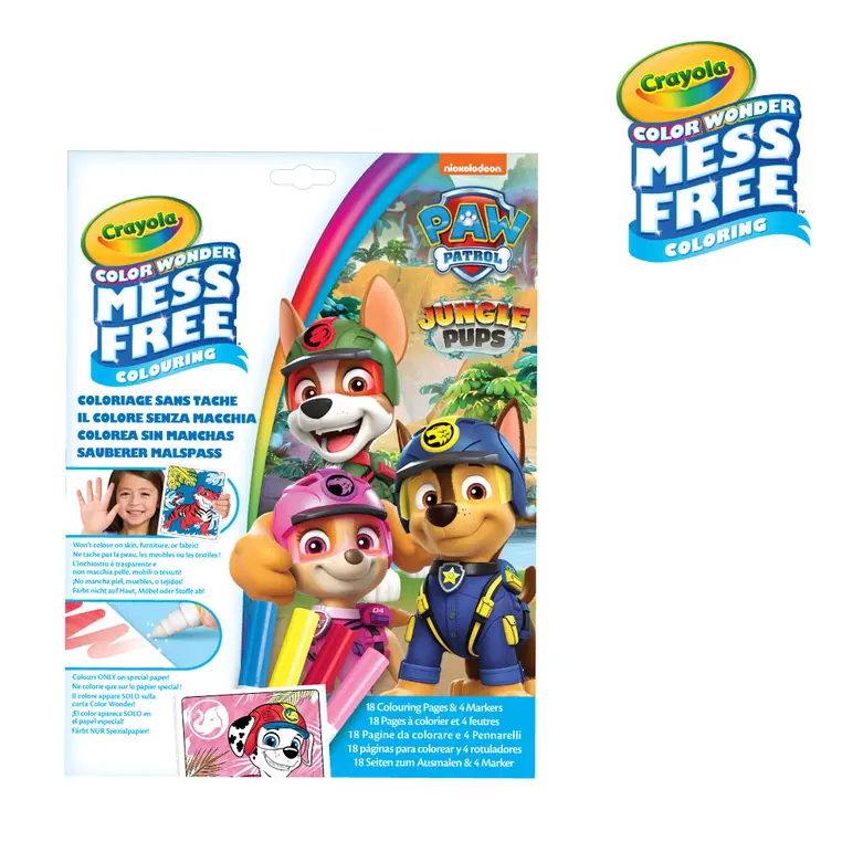 Crayola Kolorowanka dla dzieci i 4 niebrudzące magiczne flamastry Color Wonder Mess Free Psi Patrol 3+ - Książki