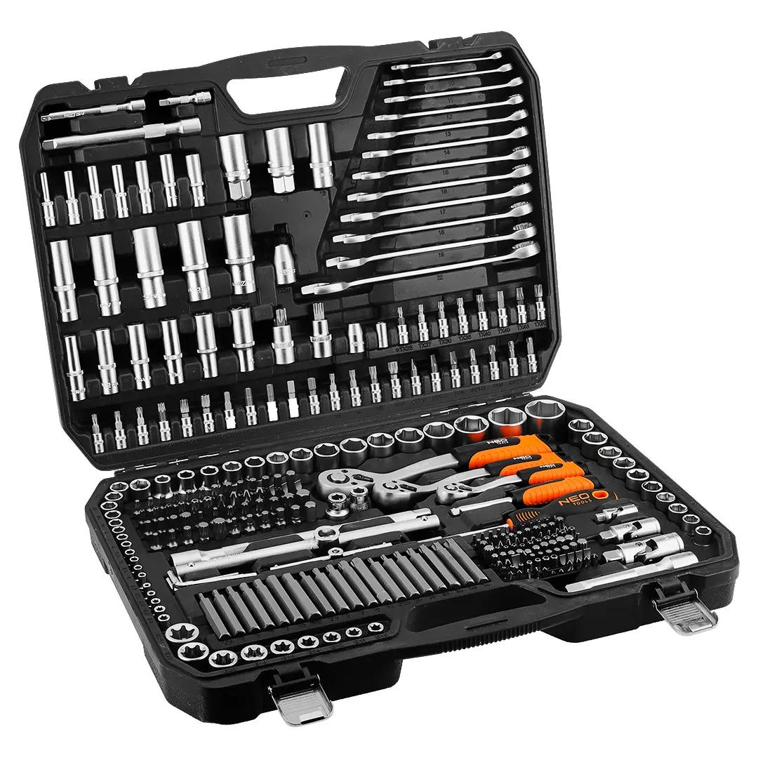 Zestaw kluczy nasadowych 1/2", 3/8", 1/4", 300 szt. , satynowy - Elektronika i akcesoria
