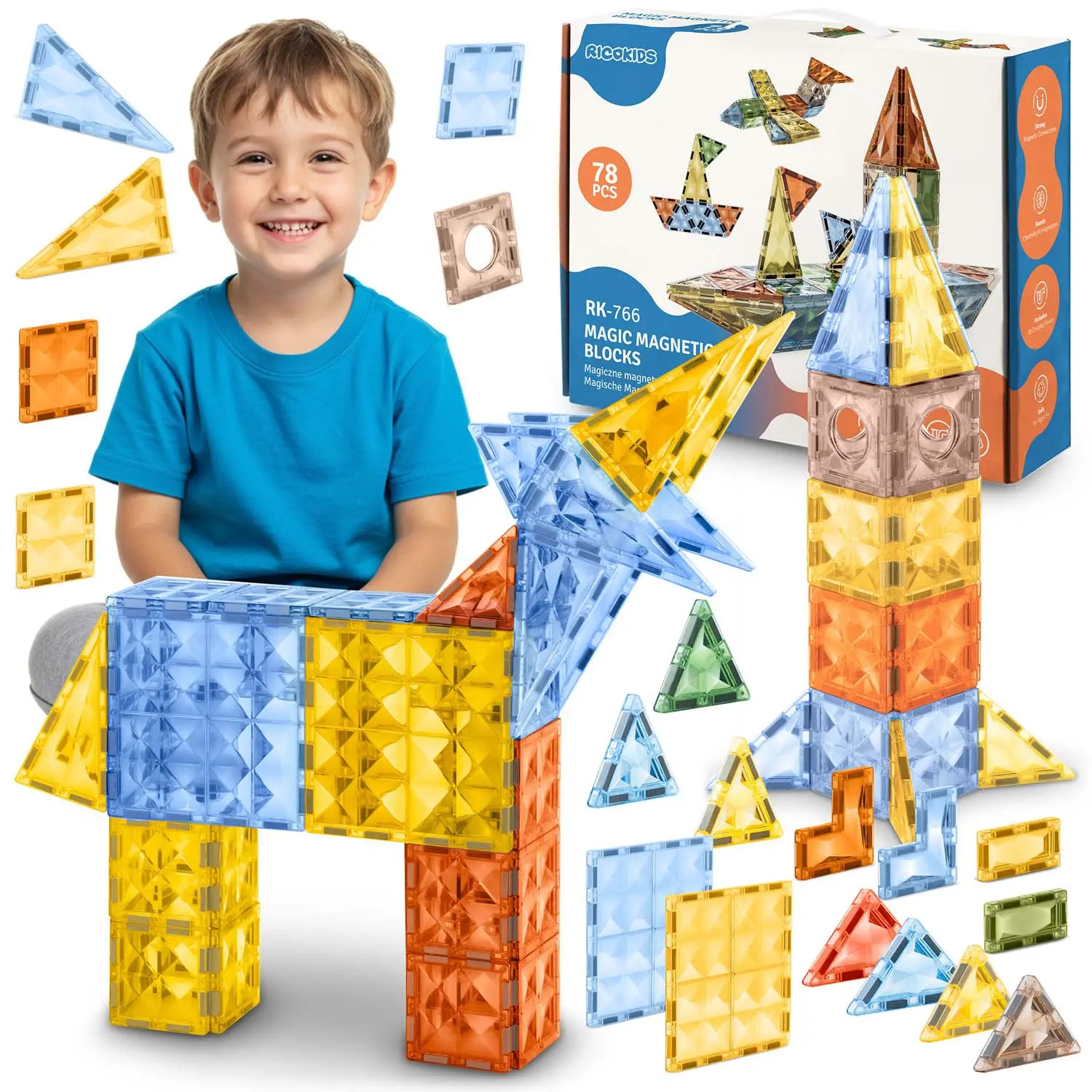 Klocki magnetyczne RK-766 Ricokids - Zabawki