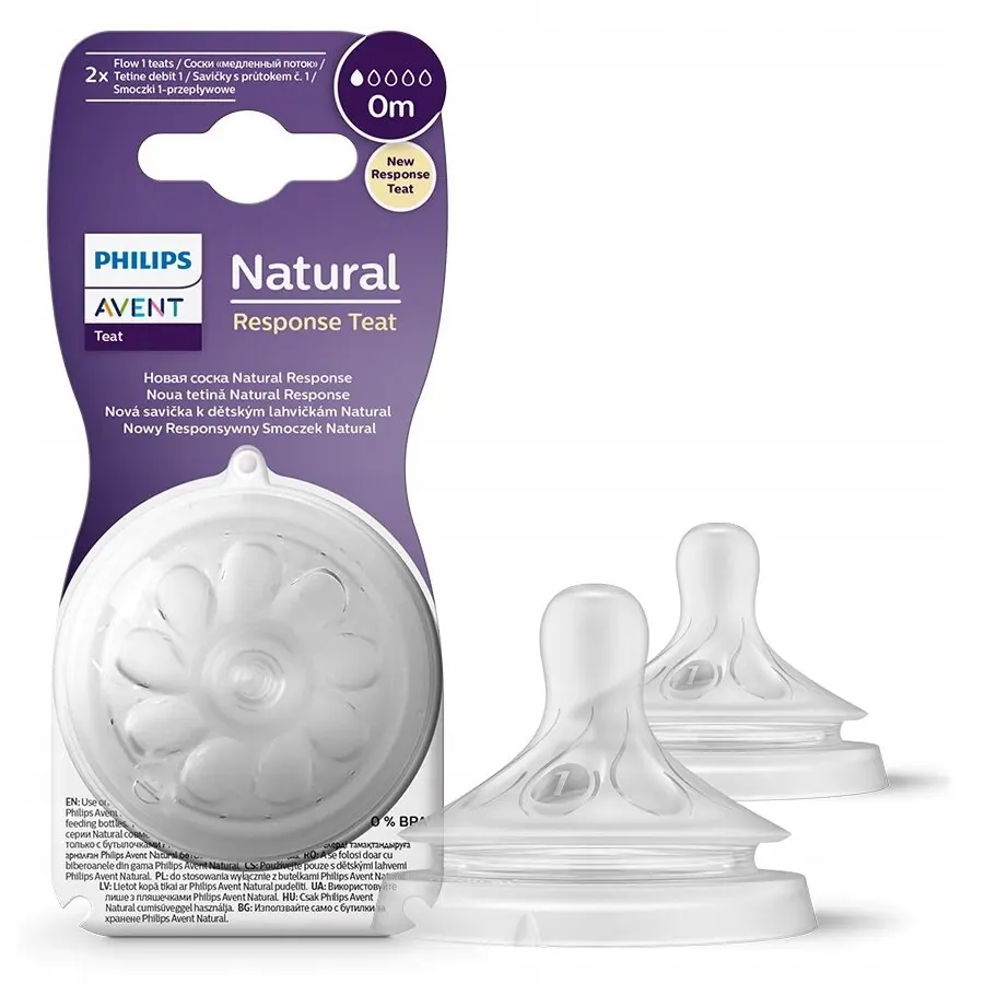 Philips Avent Smoczek Natural Response 2szt przepływ 1 SCY961/02 - Zabawki