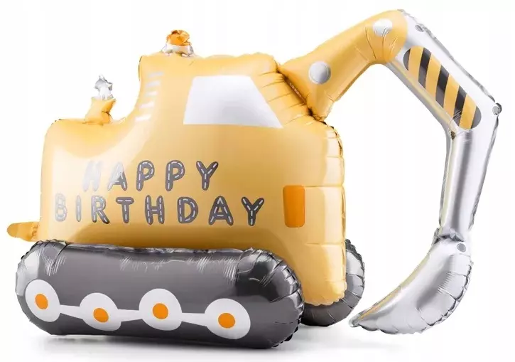 Balon foliowy Koparka Happy Birthday Pojazdy Budowa Urodziny 49x76,5 - Papiernicze i szkolne