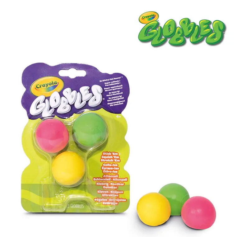 Crayola Kulki gniotki antystresowe do rzucania niebrudzące Globbles 3szt. 3+ (2 wzory) - Zabawki