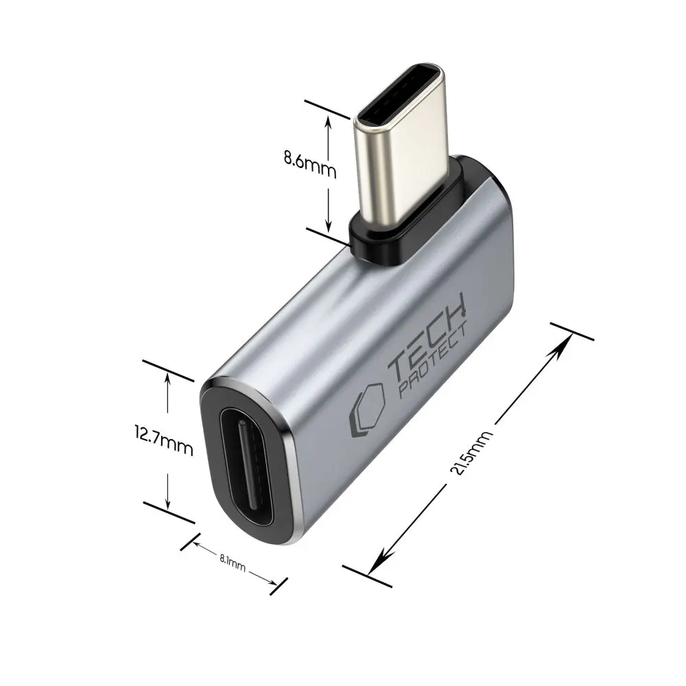 Tech-Protect Ultraboost AA01 Angle Adapter Type-C Grey - Elektronika i akcesoria