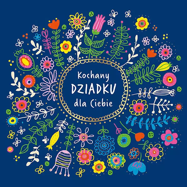 Karnet okolicznościowy granatowy, dla dziadka - Papiernicze i szkolne