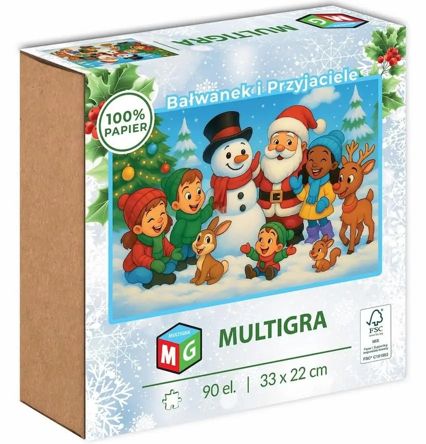 Puzzle 90 elementów. Milliwood. Bałwanek i Przyjaciele - Puzzle