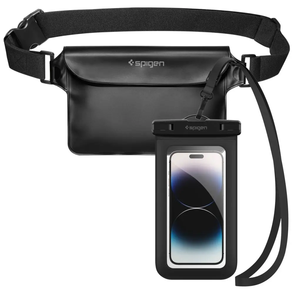 Spigen A621 Universal Waterproof Case & Waist Bag Black - Elektronika i akcesoria