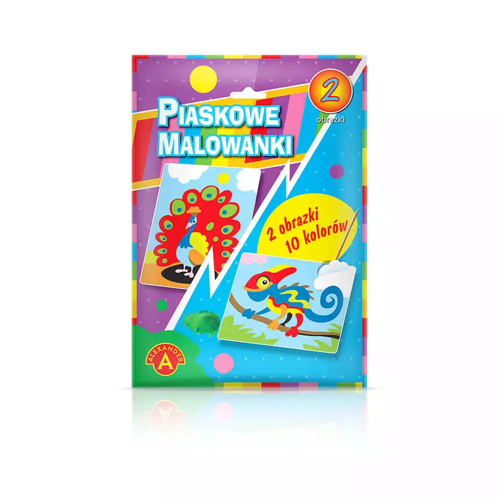 Piaskowe malowanki. Kameleon, paw - Zabawki