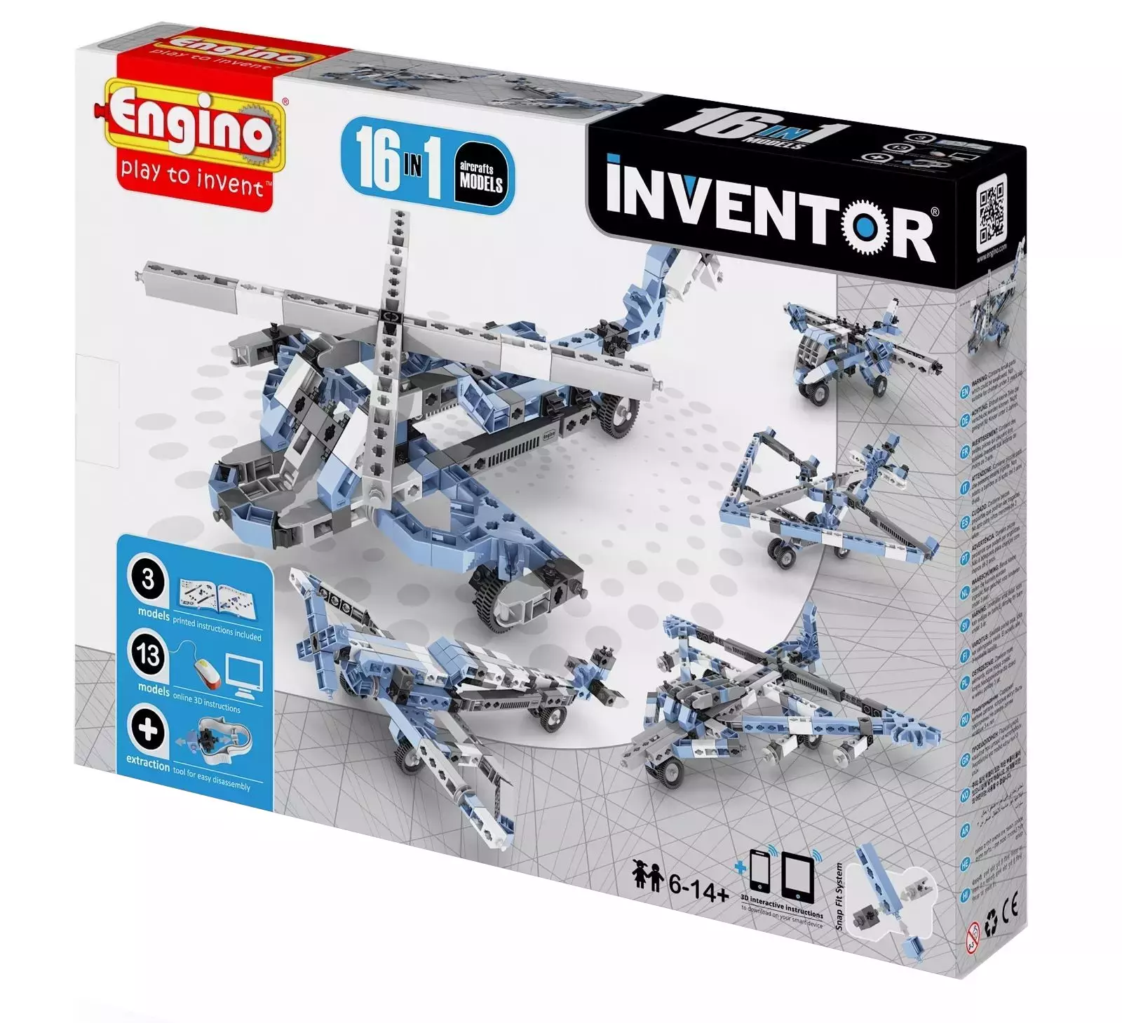 Inventor. Zestaw klocków konstrukcyjnych 16w1 - samoloty - Zabawki