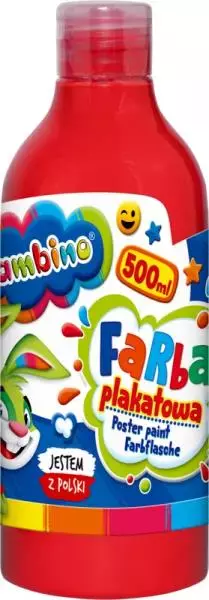 Farba plakatowa w butelce 500 ml czerwona bambino - Papiernicze i szkolne