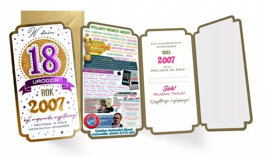 Kartka Urodziny 12 x 21 cm - Papiernicze i szkolne