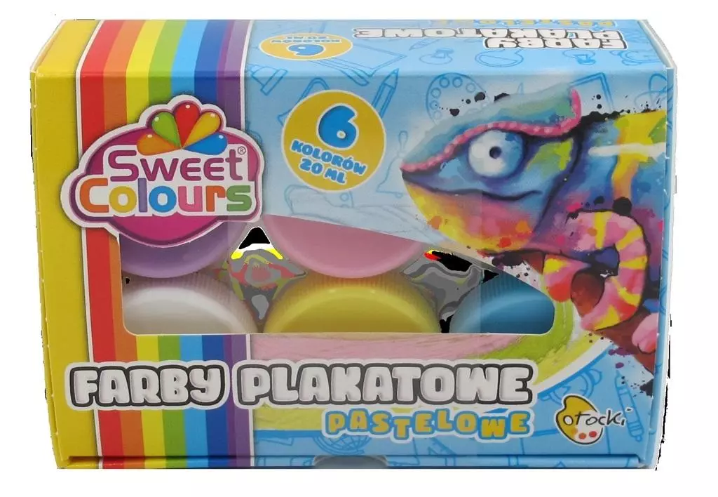Farby plakatowe pastelowe 6 kolorów 20ml - Papiernicze i szkolne