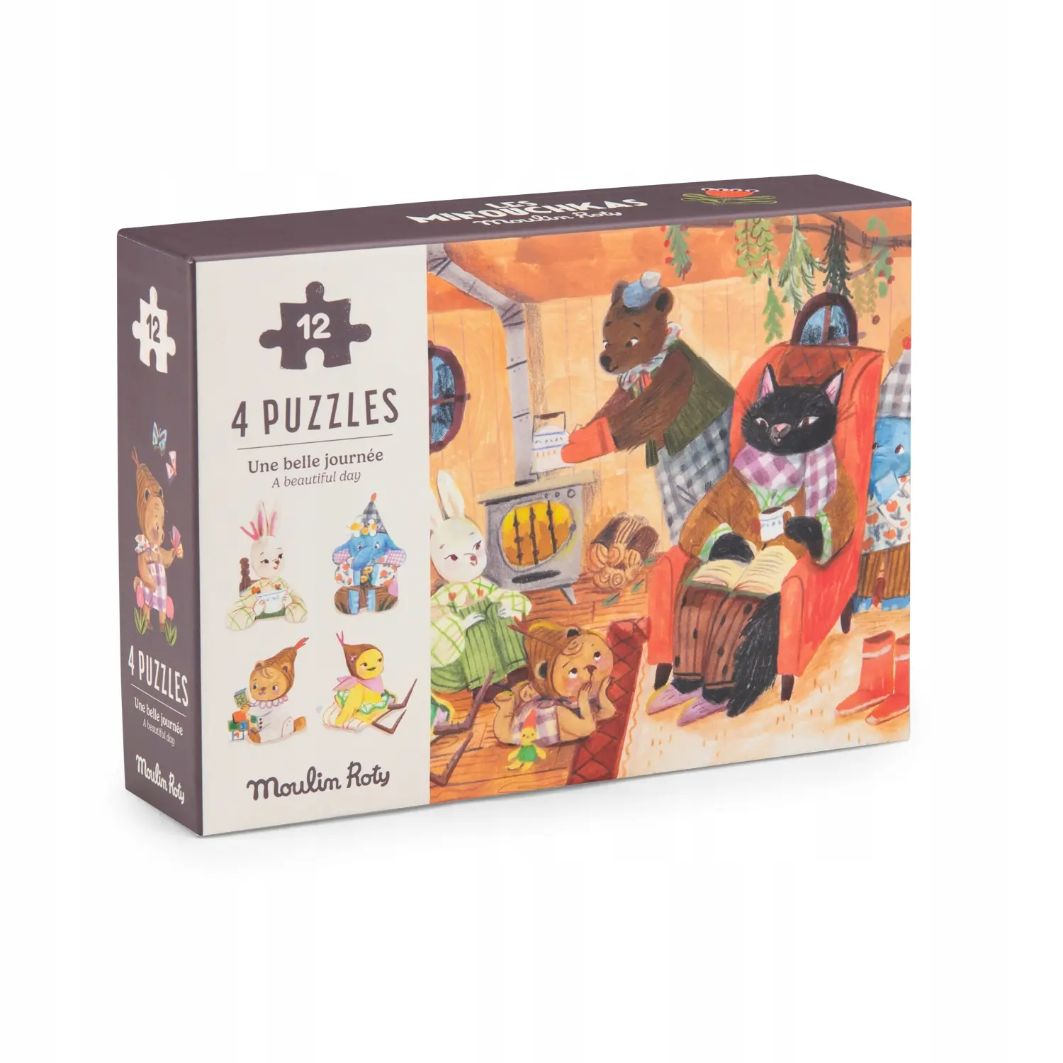 Puzzle LES MINOUCHKAS 4 x 12 elementów - Puzzle