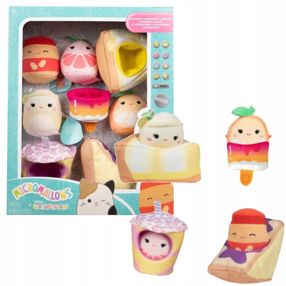SQUISHMALLOWS MICROMALLOWS 4PACK MASKOTKI DELUXE 6CM - Zabawki