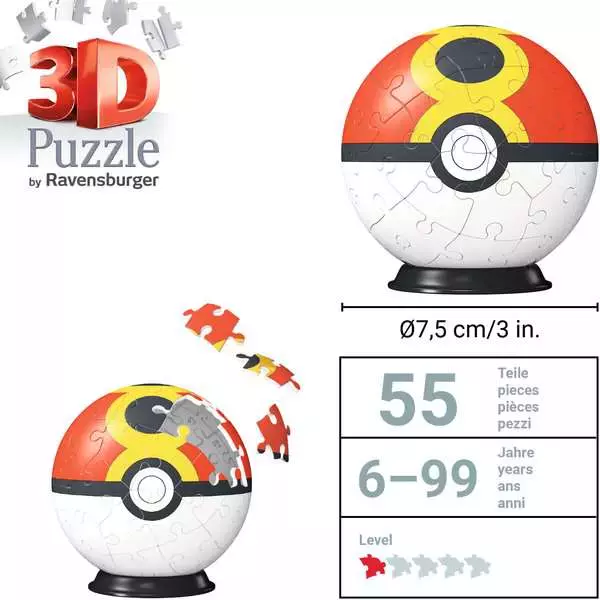 Puzzle 3D 54 elementy. Pokemon Dusk Ball - Puzzle