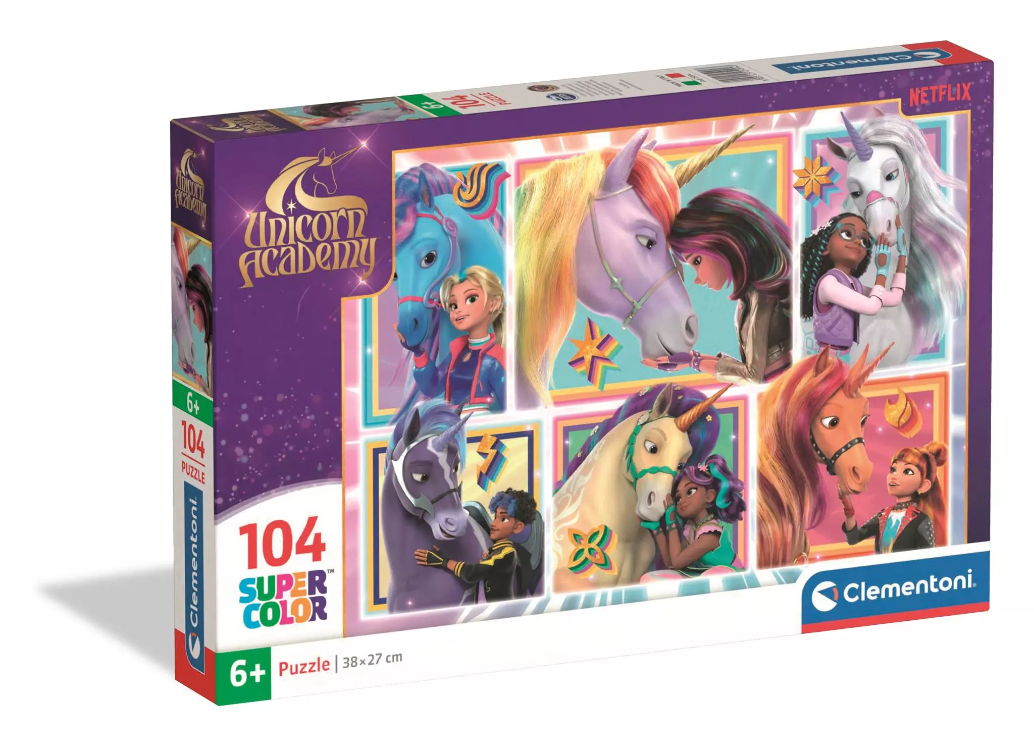 Puzzle 104 Super kolor Unicorn Academy 25094 - Puzzle