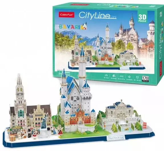 Puzzle 3D 178 elementów. City Line. Bawaria - Puzzle