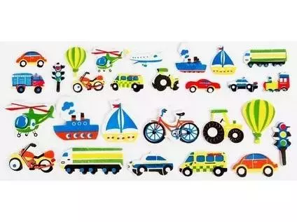 Naklejki piankowe 3D - Transport 35szt - Papiernicze i szkolne