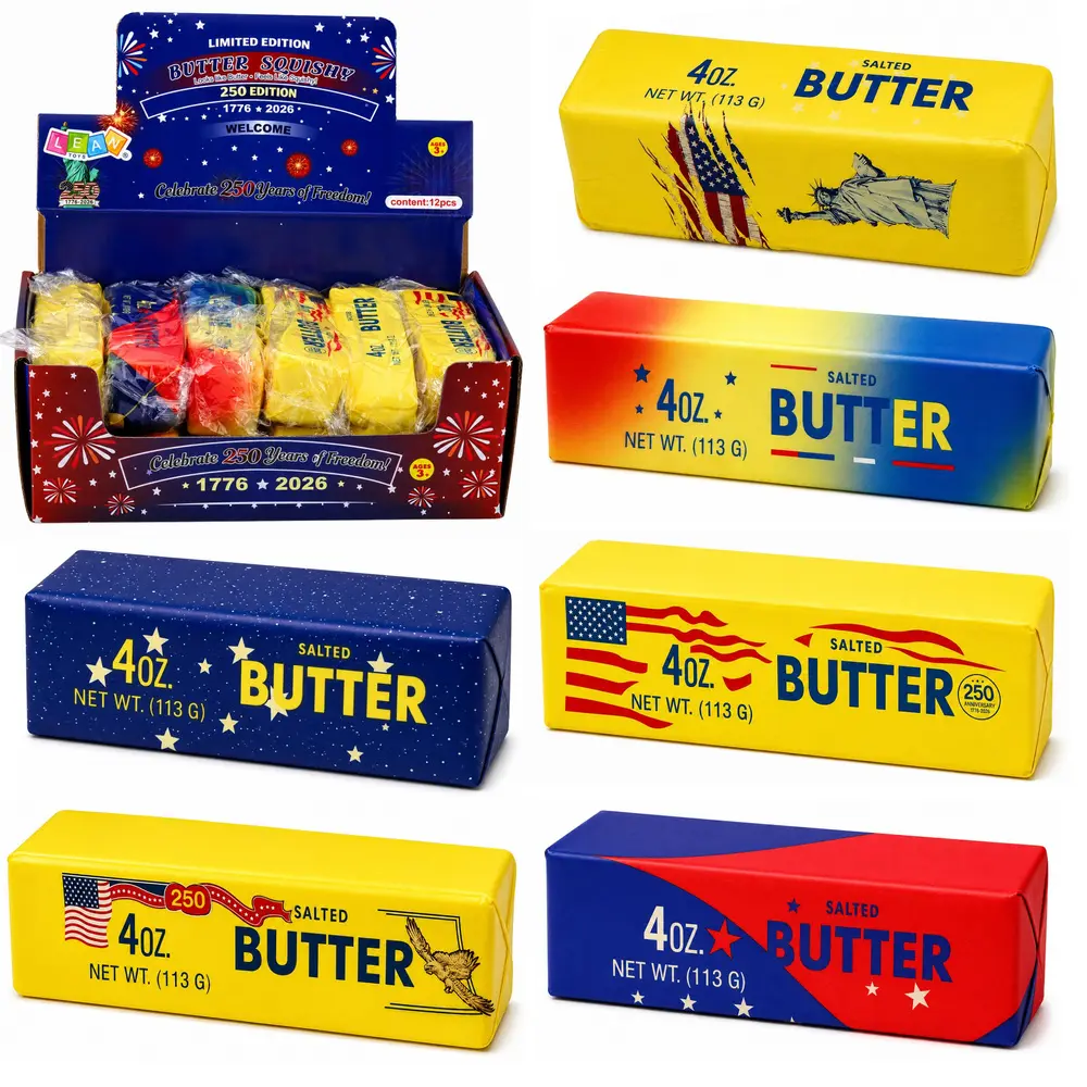 Gniotek Kostka Masła Butter USA Pachnący Piankowy Masło Squishy 13.5 cm - Gry