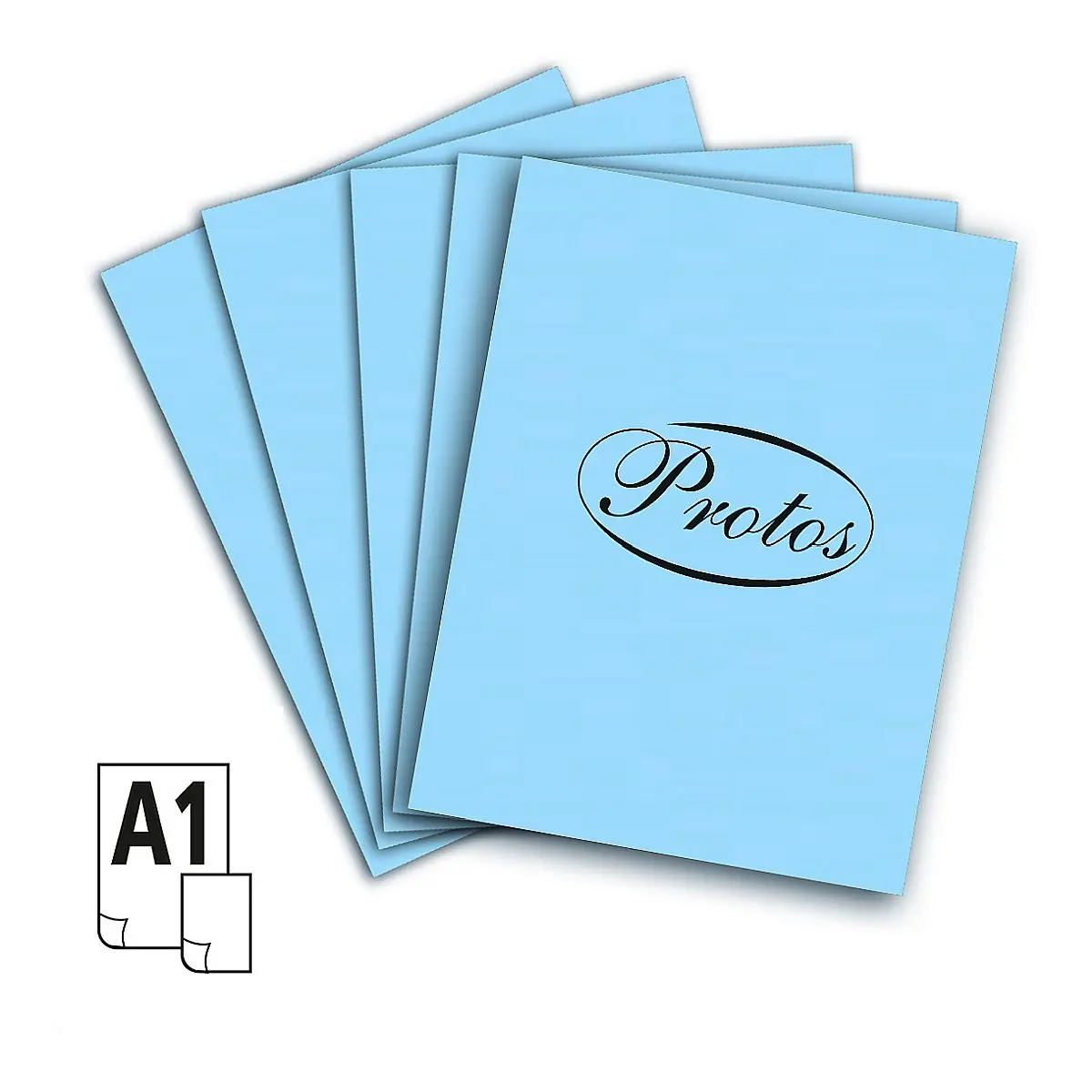 Brystol A1 błękitny 160-180g 20k [mm:] 610x860 Protos. 1 kartka - Papiernicze i szkolne