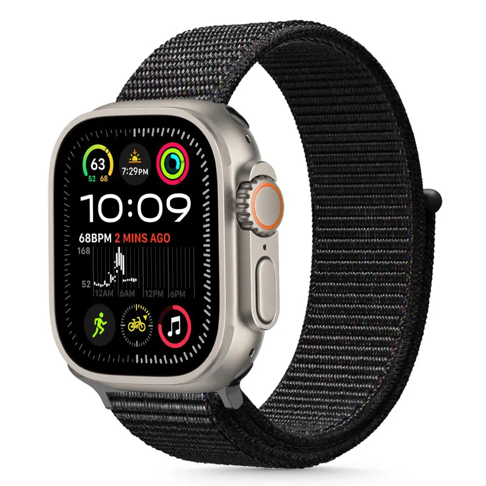 Tech-Protect Nylon Apple Watch 8 / 9 / 10 / 11 / SE / Ultra (44 / 45 / 46 / 49 mm) Black - Elektronika i akcesoria