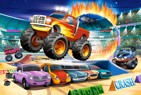 Puzzle maxi 40 elementów. Skaczący Monster Truck - Puzzle