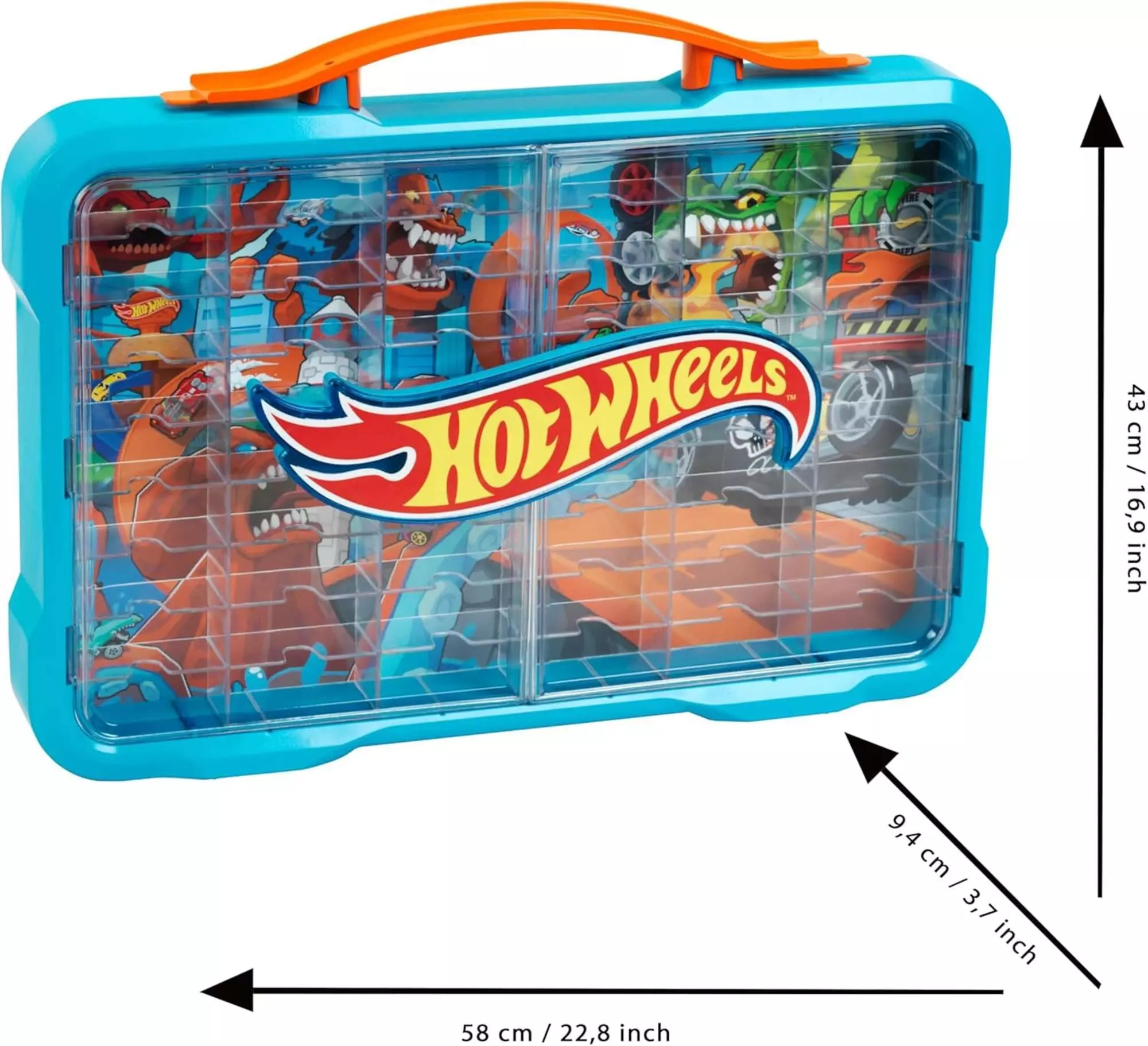 Hot Wheels. Walizka. Garaż na autka z podświetlanym logo - Zabawki