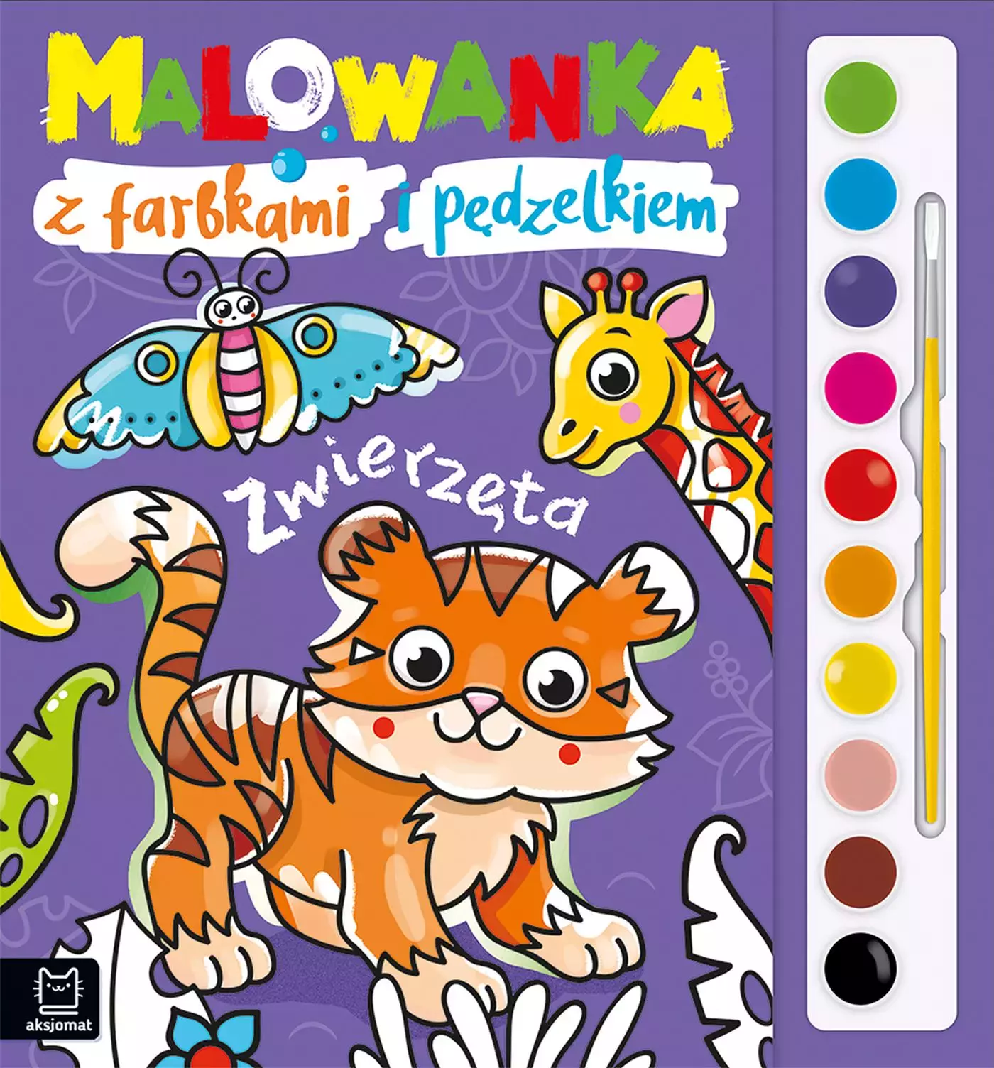Malowanka z farbkami i pędzelkiem. Zwierzęta - Książki