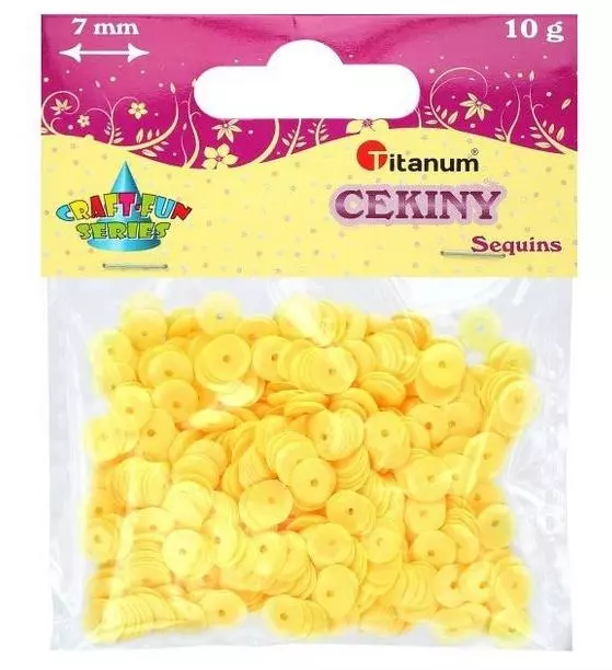 Cekiny 7mm okrągłe pastelowe żółte - Papiernicze i szkolne