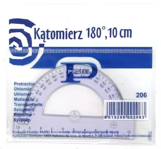 Kątomierz 10cm 180 stopni PRATEL - Papiernicze i szkolne