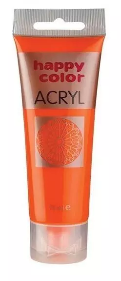 Farba akrylowa 75ml pomarańczowa HAPPY COLOR - Papiernicze i szkolne