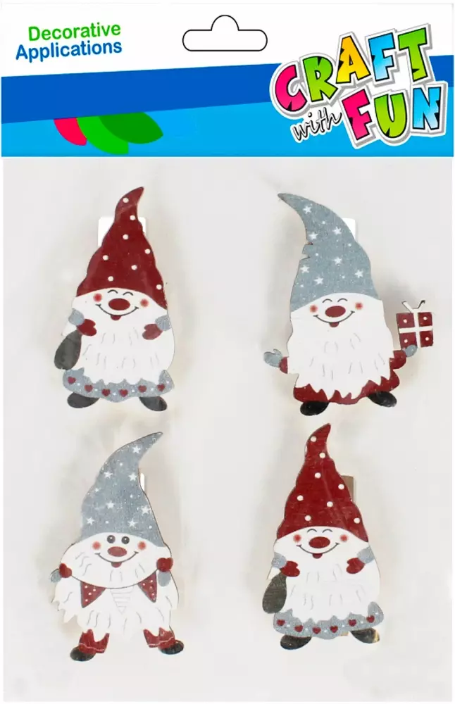 Ozdoba Bn Klamerki Mikolaj 4szt Cf Pbh 12/288 - Papiernicze i szkolne