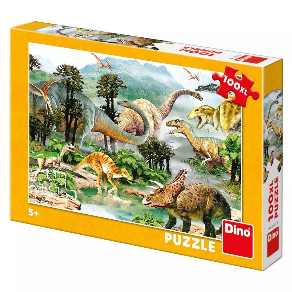 Puzzle XL 100 dużych elementów Dinozaury idealne dla dzieci 5+ - Puzzle