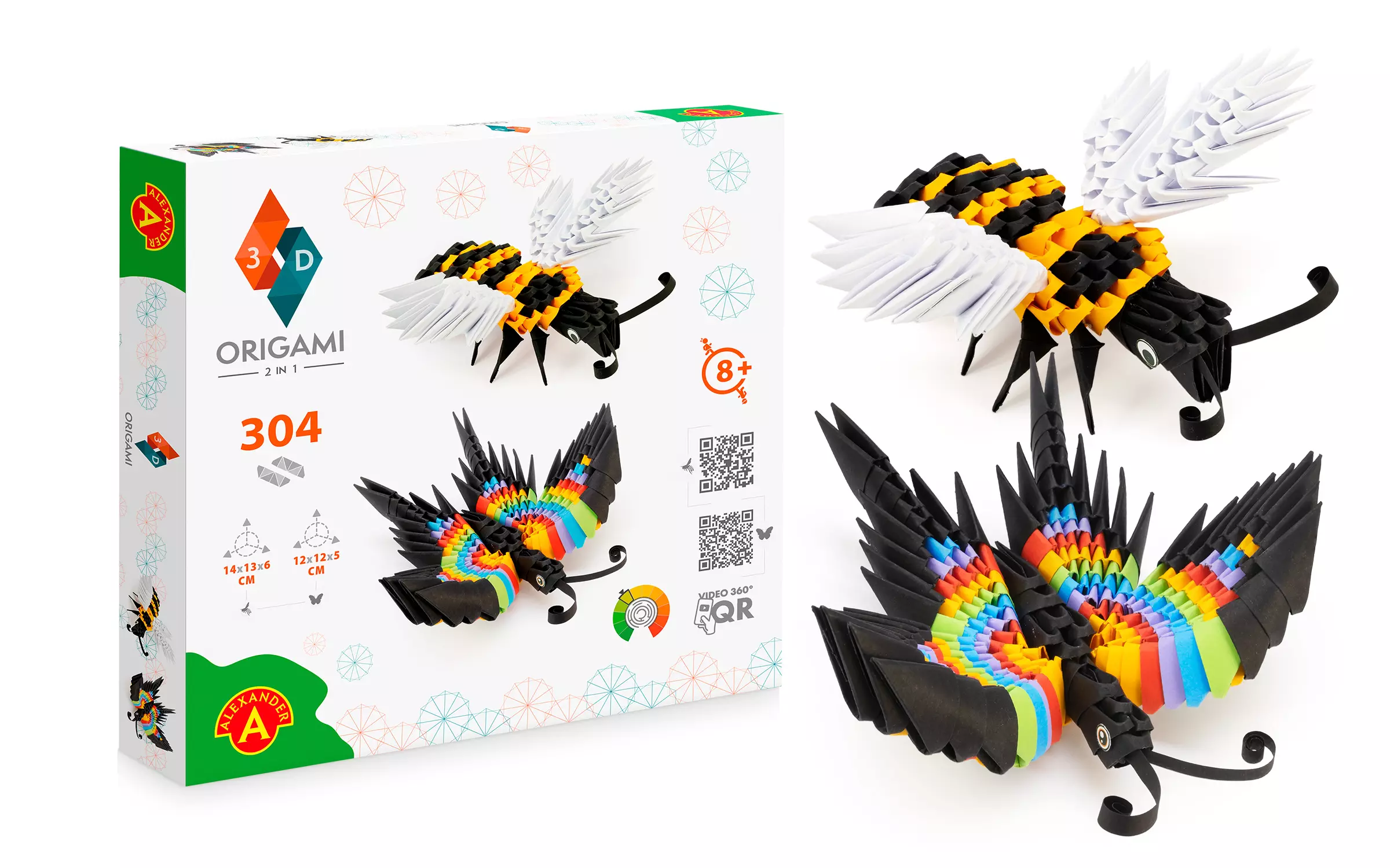 Origami 3D. Motyl, pszczoła (304 elementy) - Zabawki