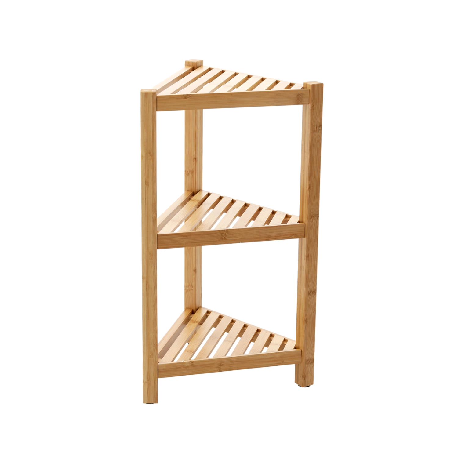 Regał Narożny Bambusowy 3-Poziomowy 34 x 34 x 60 cm - Elektronika i akcesoria