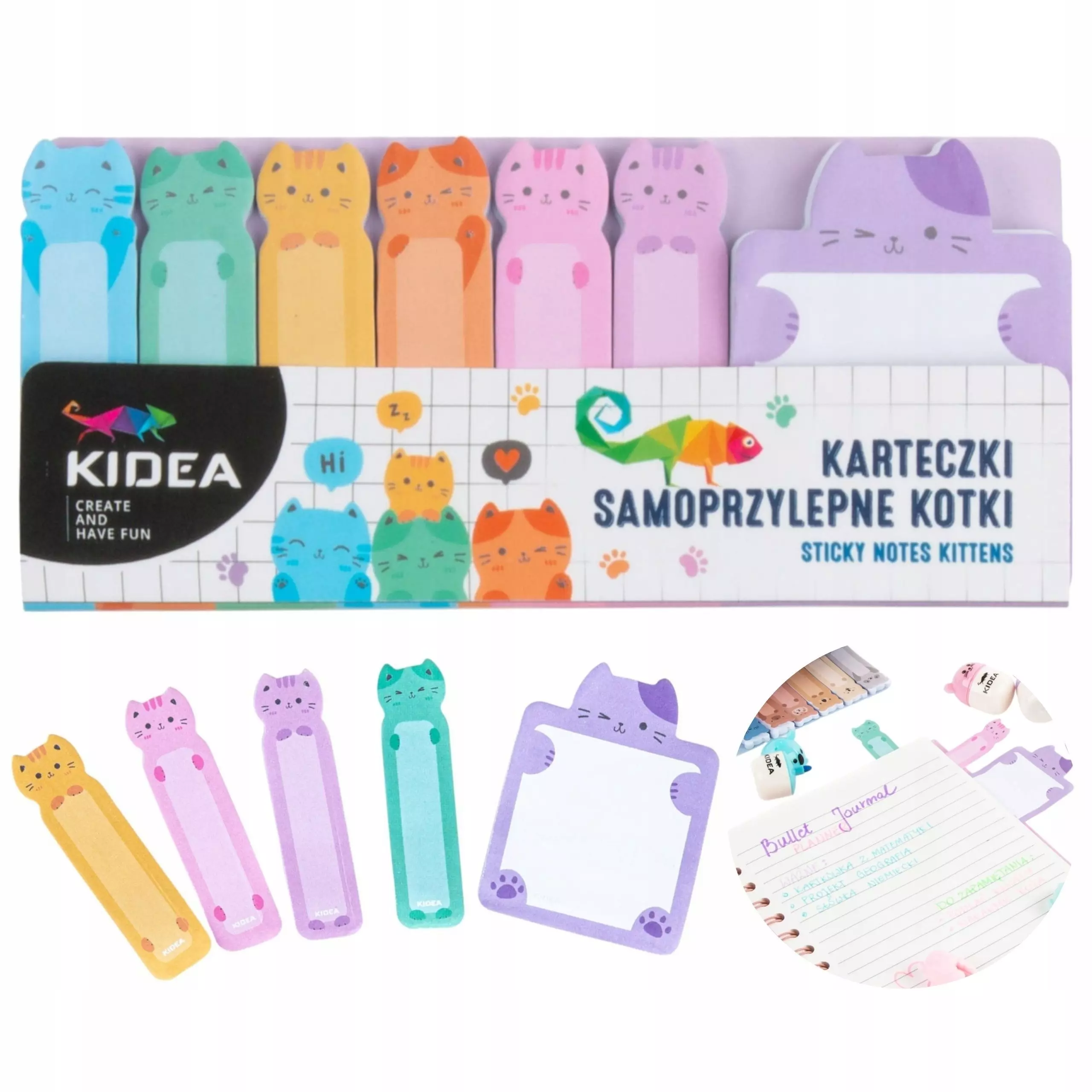 Karteczki samoprzylepne, kotki - Papiernicze i szkolne