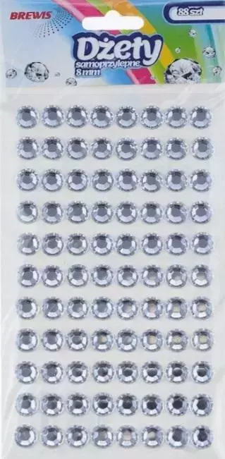 Dżety samoprzylepne srebrne 8mm 88szt - Papiernicze i szkolne
