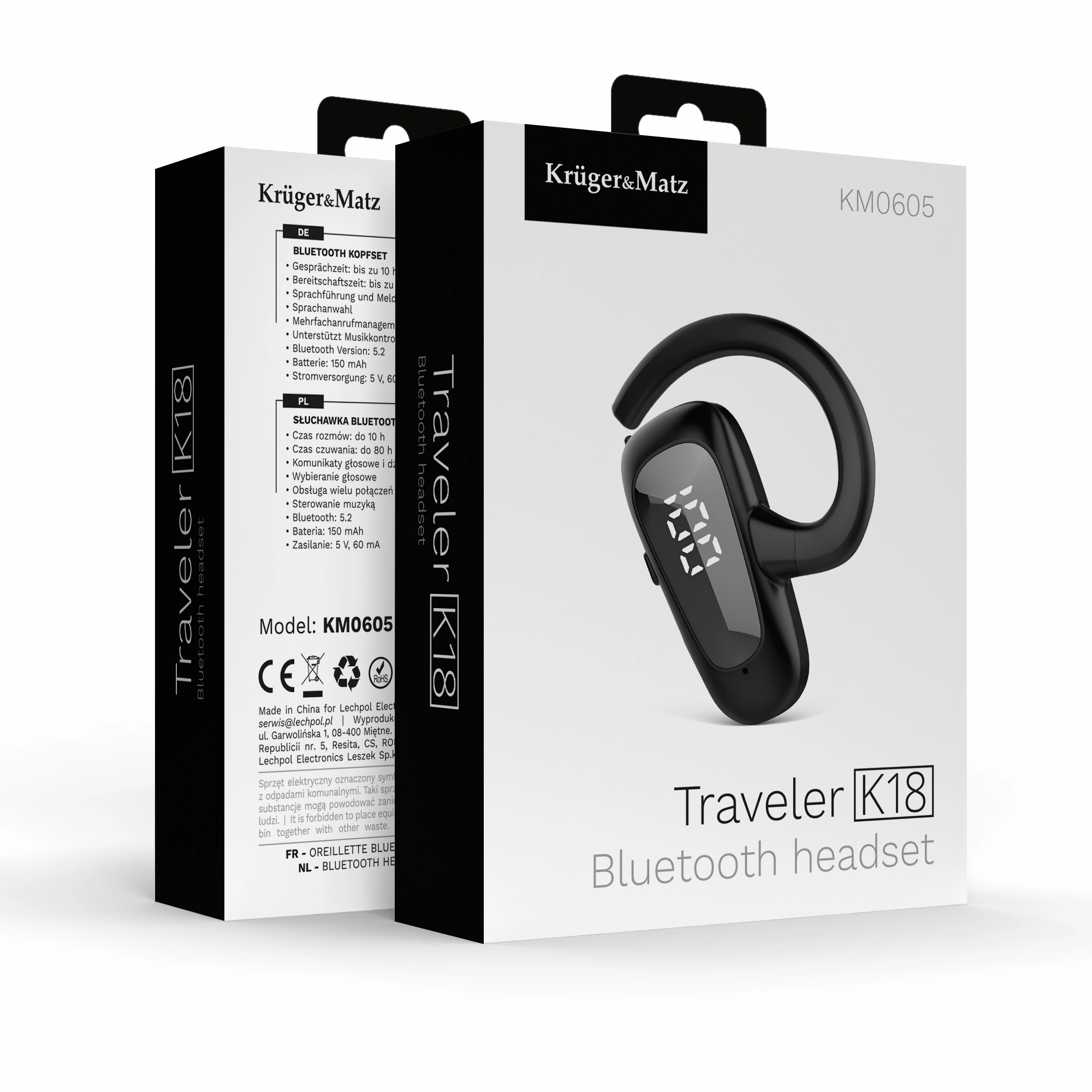 Słuchawka Bluetooth Kruger&Matz Traveler K18 - Elektronika i akcesoria