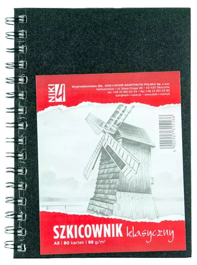 Szkicownik A5, 80 kartek - Papiernicze i szkolne